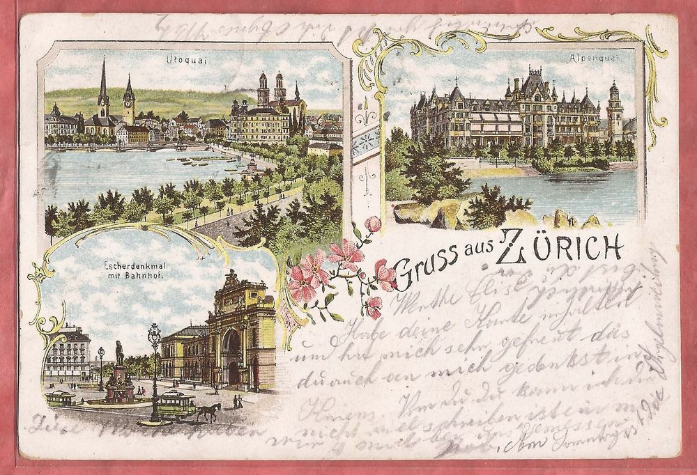 Zürich Litho Bahnhof Alpenquai Utoquai 1899 Kaufen auf Ricardo