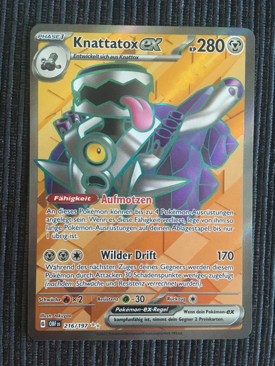 Pokemon Obsidian Flammen Knattatox Ex Fullart Deutsch Kaufen Auf Ricardo