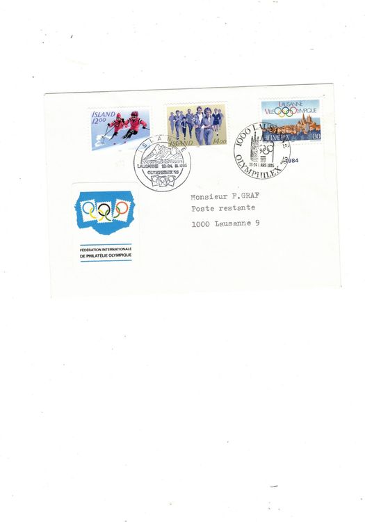 Olympia Lausanne Stempel Olymphilex Island Briefmarken Kaufen Auf