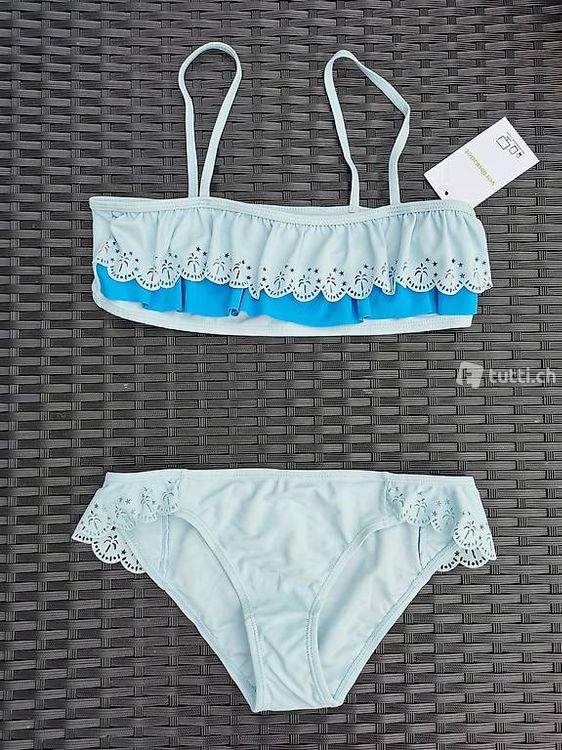 Hübscher Mädchen Bikini hellblau Gr 152 158 NEU Vertbaudet Neu und