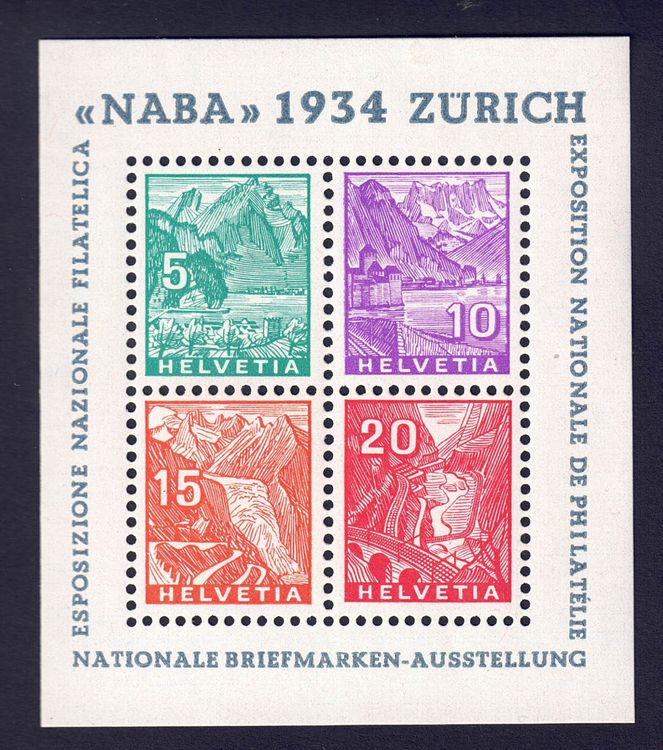 1934 NABA Block Nr W1 Postfrisch FA Renggli Tadellos Kaufen Auf