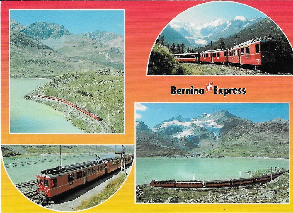 Bernina Bahn auf der Fahrt zwischen Pontresina und Alp Grüm Kaufen