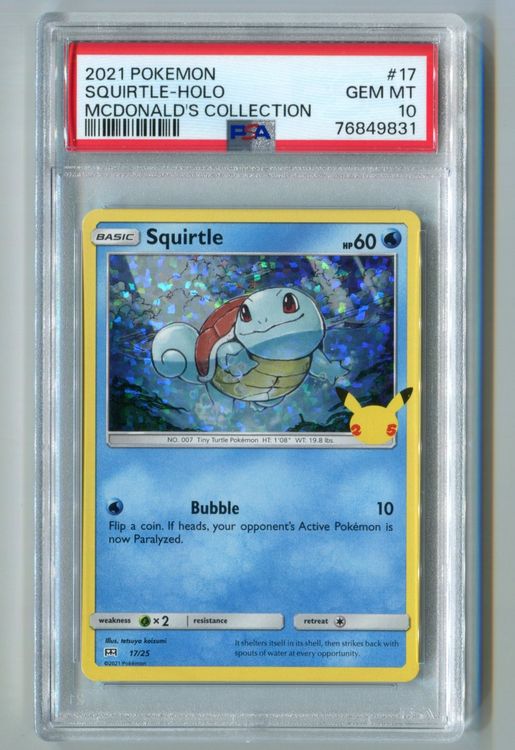 PSA 10 Squirtle Schiggy Holo 17 Mcdonald S Collection 2021 Kaufen