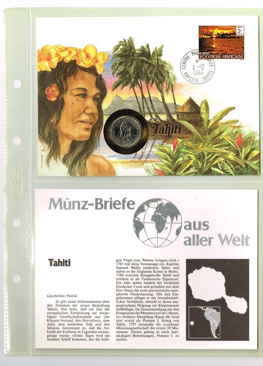 1986 Tahiti Münzbrief mit Beschreibung Kaufen auf Ricardo