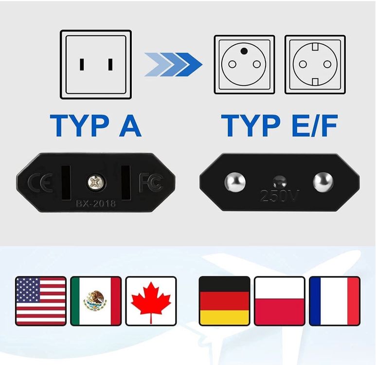 Us Auf Eu Reisestecker Fiyuer Pcs Stecker Adapter Konvert Kaufen