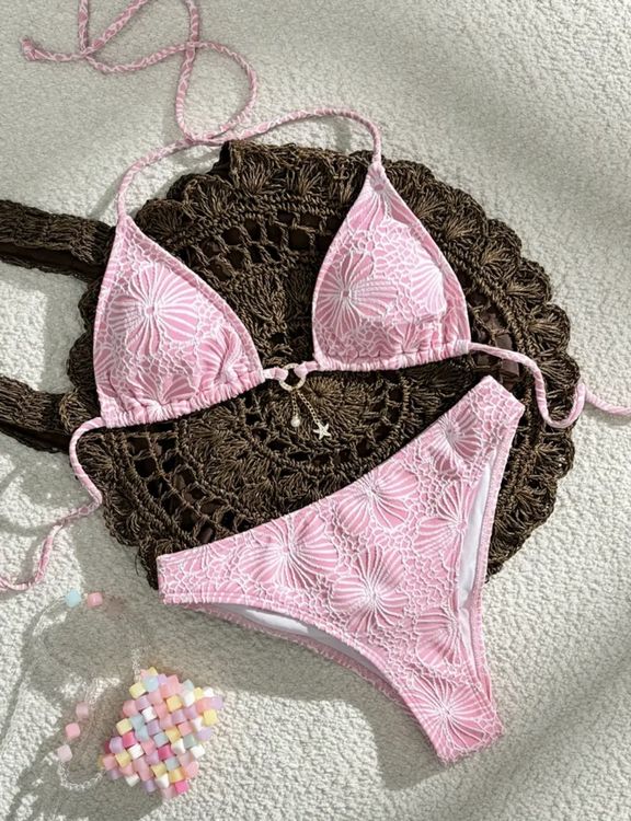 Pink Floral Bikini Set Perfect For Summer Vacation NEW Neu Und