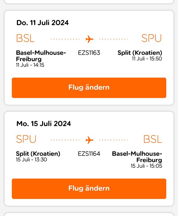 Easyjet Flug Basel Split Und Retour Kaufen Auf Ricardo