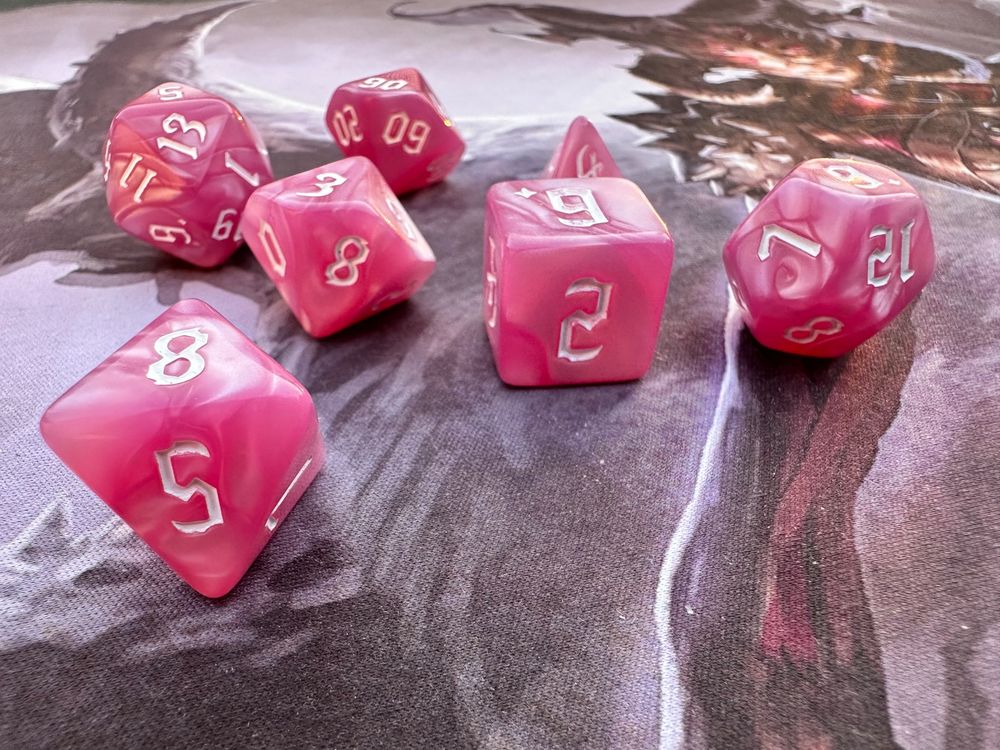 Dnd W Rfel Set Teilig Rpg Dice Polyhedral Marmoriert Rosa Kaufen