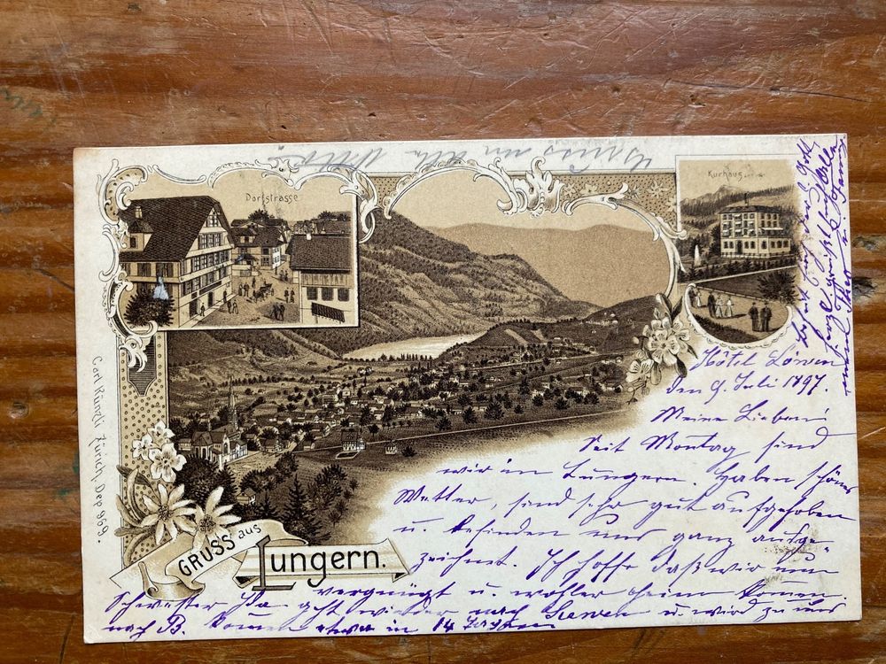 Postkarte Litho Gruss Aus Lungern Gelaufen 1897 Kaufen Auf Ricardo