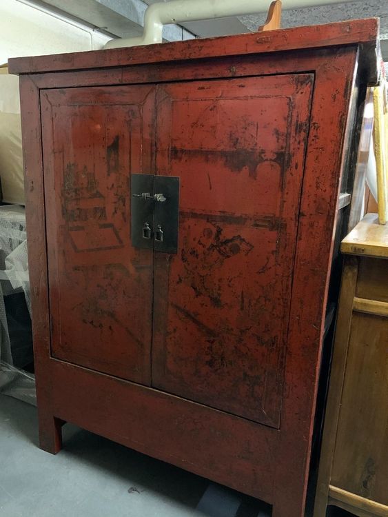 Red Lacquer Cabinet Shanxi Th Cent Asiatika Asia Antik Kaufen Auf