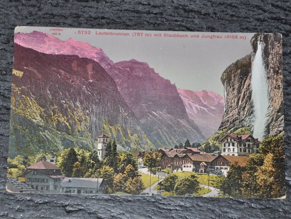 Ak Gelaufen Lauterbrunnen Mit Staubbach Und Jungfrau Kaufen Auf