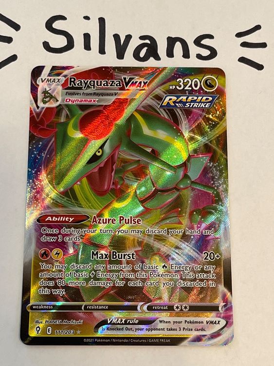 Rayquaza Vmax Full Art Evolving Skies Drachenwandel Englisch Kaufen