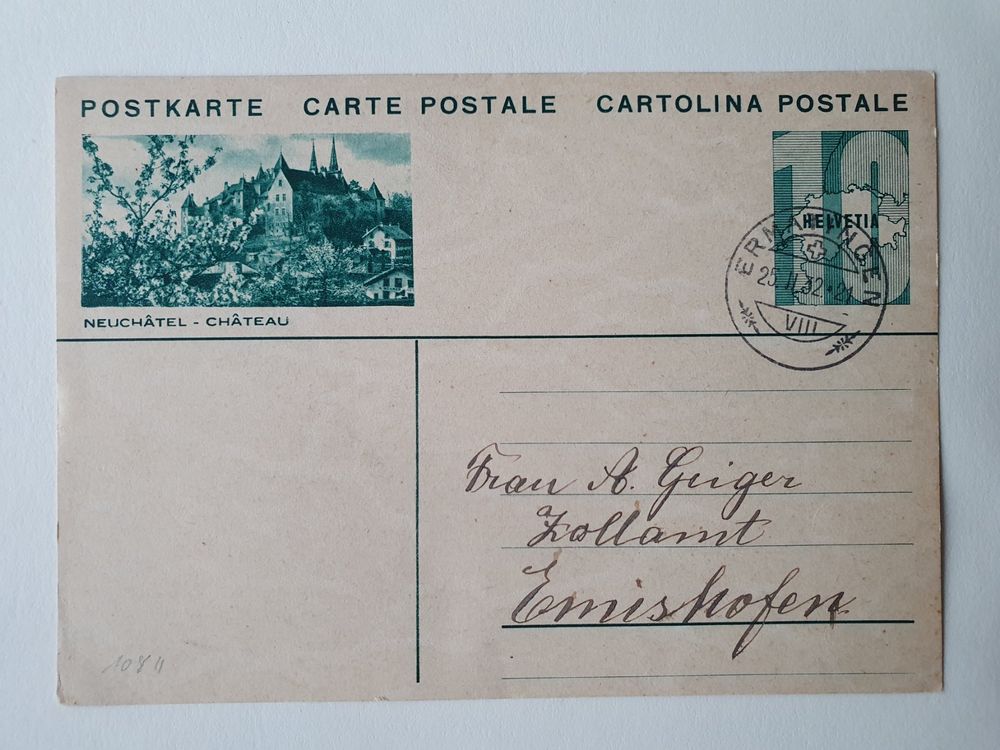 Postkarte Mit Der Ansicht Von Neuch Tel Aus Dem Jahr Kaufen Auf