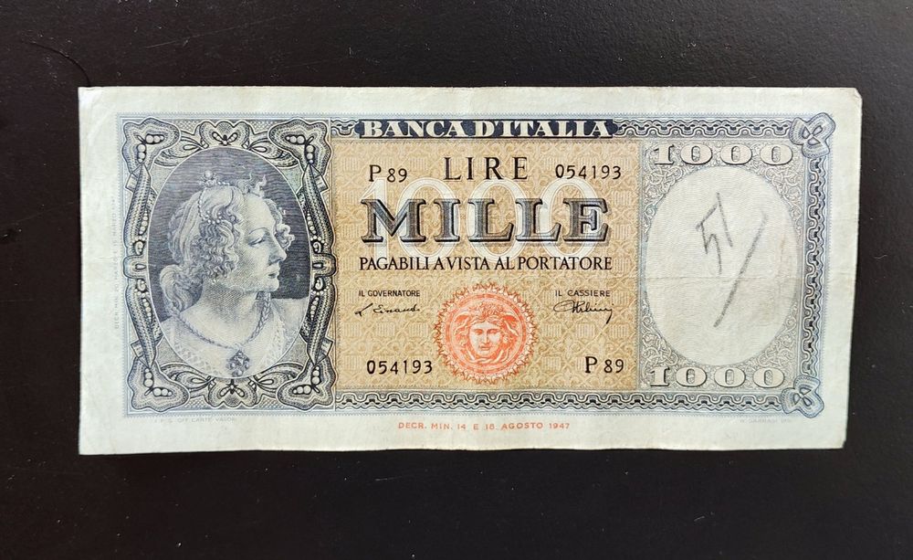 Mille Lire Banknote Italien 1947 Kaufen Auf Ricardo