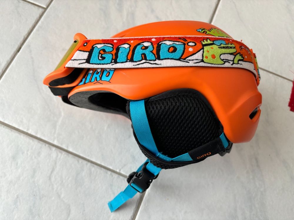 Ski Helm Kinder Mit Skibrille Giro Orange Kaufen Auf Ricardo