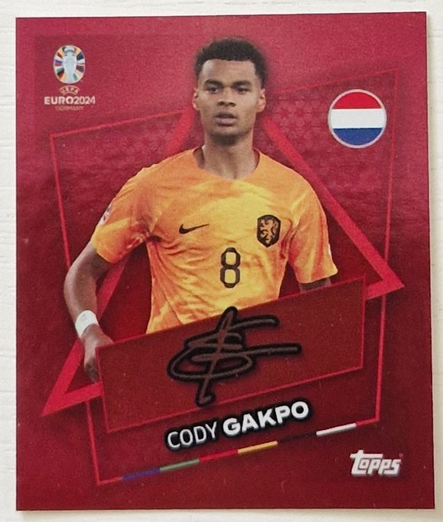 Topps Sp Sticker Ned Cody Gakpo Mit Unterschrift Em Kaufen Auf