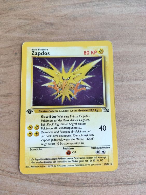 Pokemon Karte Zapdos Holo Edition Kaufen Auf Ricardo