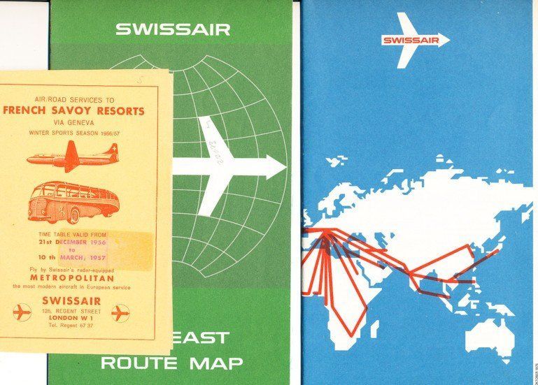 Swissair Route Maps Flyer Kaufen Auf Ricardo