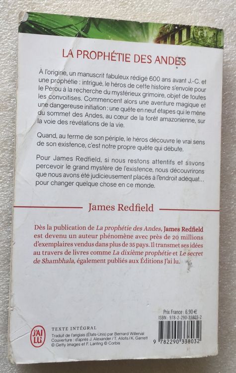 James Redfield La Prophétie des Andes Kaufen auf Ricardo