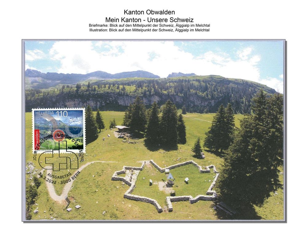 Schweiz 2022 Mein Kanton Obwalden Geografie Berge FDC Kaufen Auf