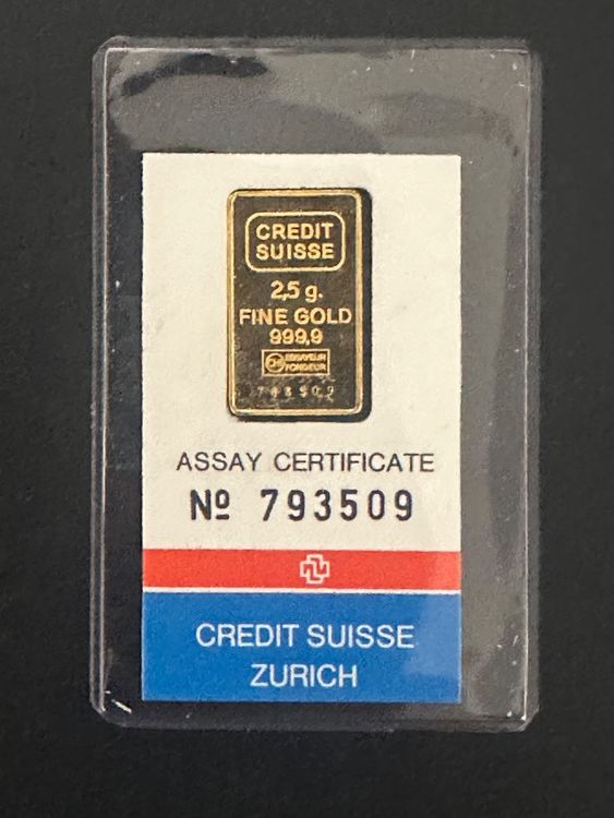 Goldbarren 2 5 G Credit Suisse Kaufen Auf Ricardo