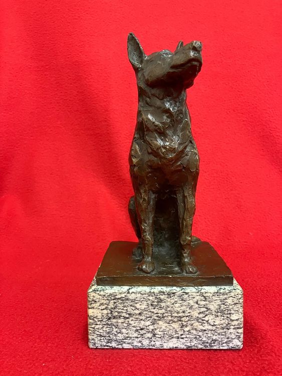 Bronze Skulptur Sch Ferhund Kaufen Auf Ricardo