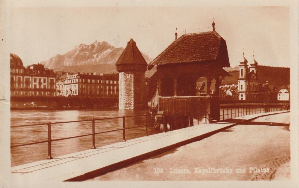 LU 62 Luzern Kapellbrücke mit Pilatus 1929 Kaufen auf Ricardo