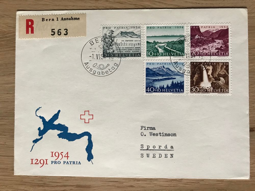 Pro Patria FDC 1954 Mit Adresse Und Emblem Deutsch Kaufen Auf Ricardo