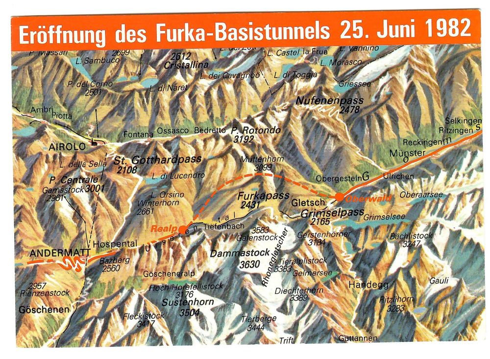 Oberwald Sonderkarte Er Ffnung Furka Tunnel Kaufen Auf Ricardo