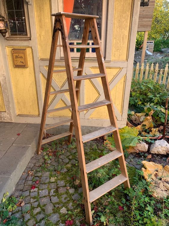 Holzleiter Bockleiter In Holz Mit Patina Kaufen Auf Ricardo