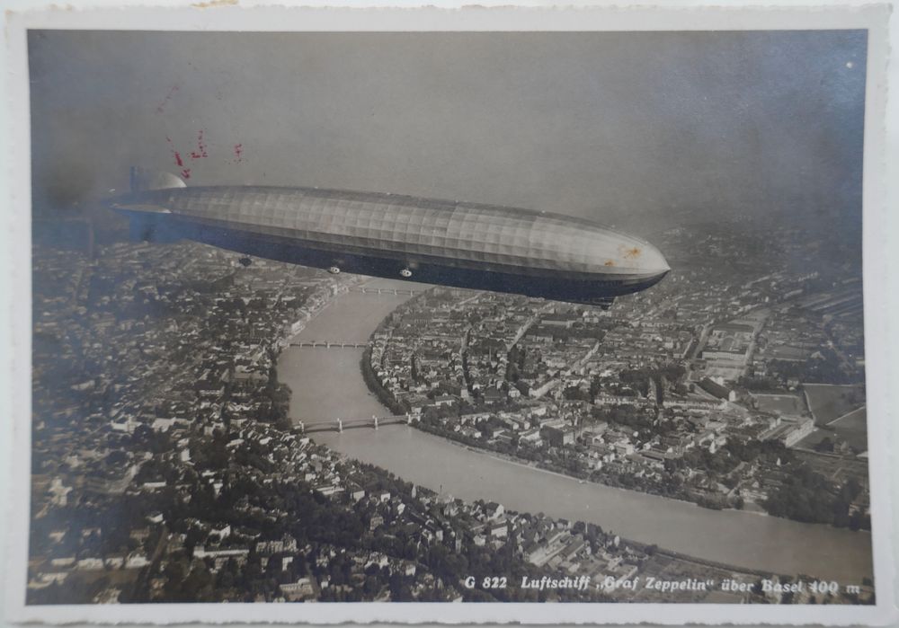 Graf Zeppelin CH Fahrt 12 X 30 Orig Fotopostkarte über Basel Kaufen