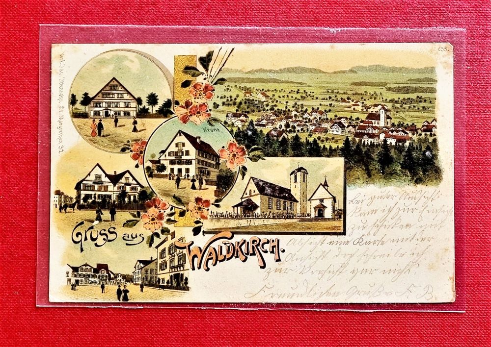 Waldkirch Krone Dorfstrasse Litho 1903 Kaufen Auf Ricardo