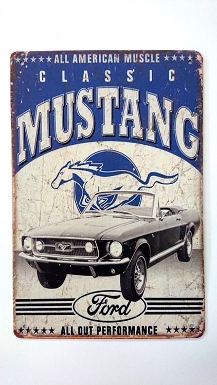 Plaque en métal vintage Ford Mustang Kaufen auf Ricardo