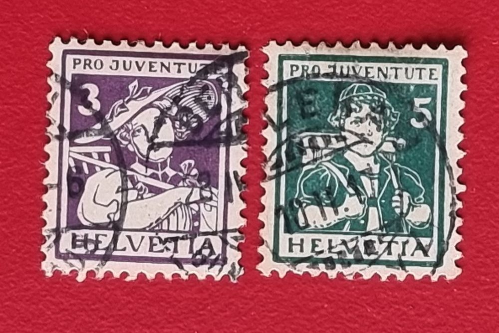 PRO JUVENTUTE J 4 UND J5 FREIBURGERIN BERNER SENN 1916 GEST Kaufen