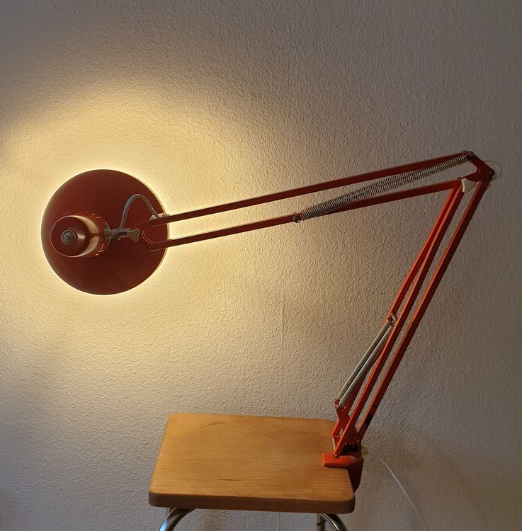 Grosse Vintage Architektenlampe Waso Ledu Typ Wz K Orange Kaufen Auf