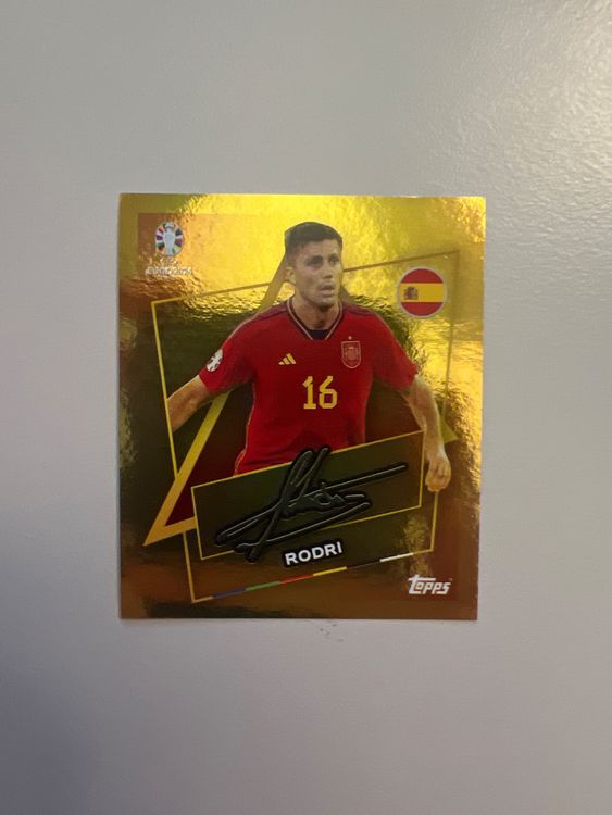 Topps Euro 2024 Rodri Gold Sticker Mit Unterschrift ESP SP Kaufen Auf