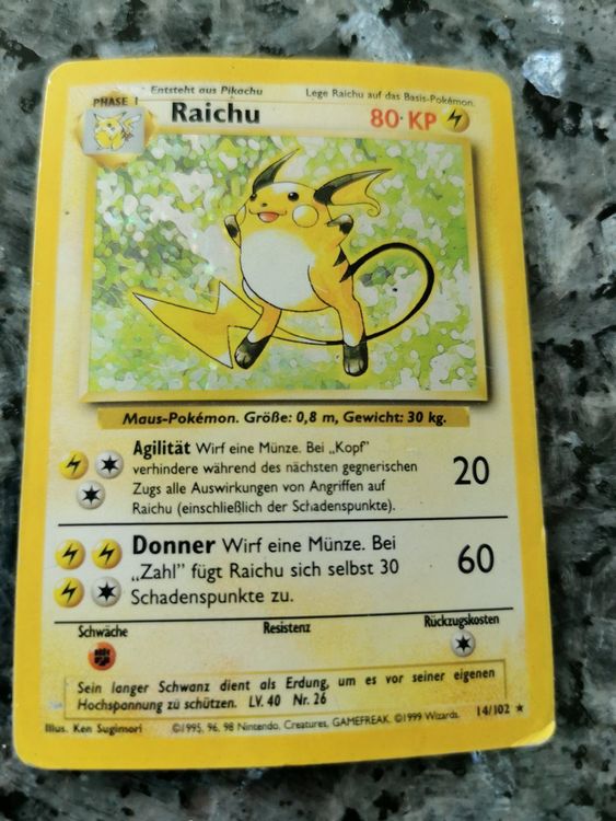 Raichu Pokemon Base Set 1999 Kaufen Auf Ricardo