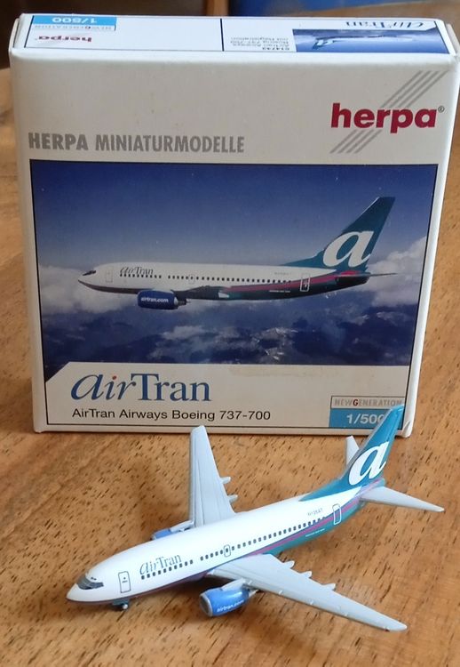 Flugzeugmodell Herpa 1 500 B737 700 Der AirTran Kaufen Auf Ricardo