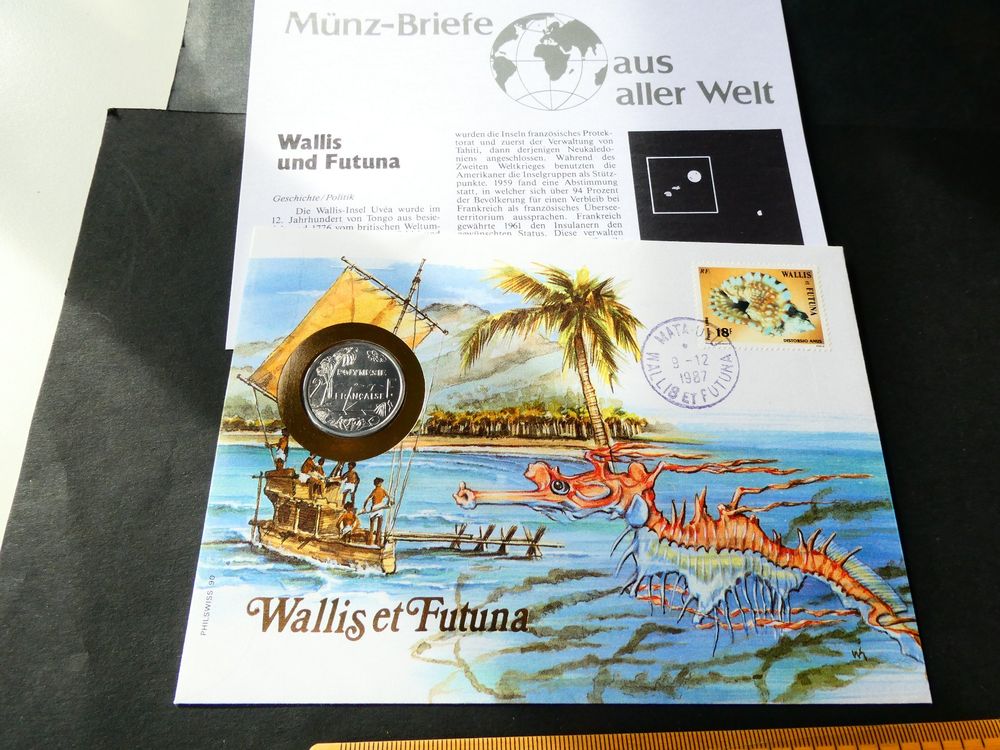 Wallis et Futuna 1990 2 Francs unzirkuliert Münzbrief Kaufen auf