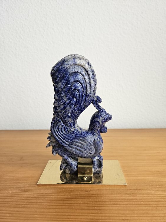 Hahn Figur Aus Lapislazuli Stein Massiv Skulptur Sockel Kaufen Auf