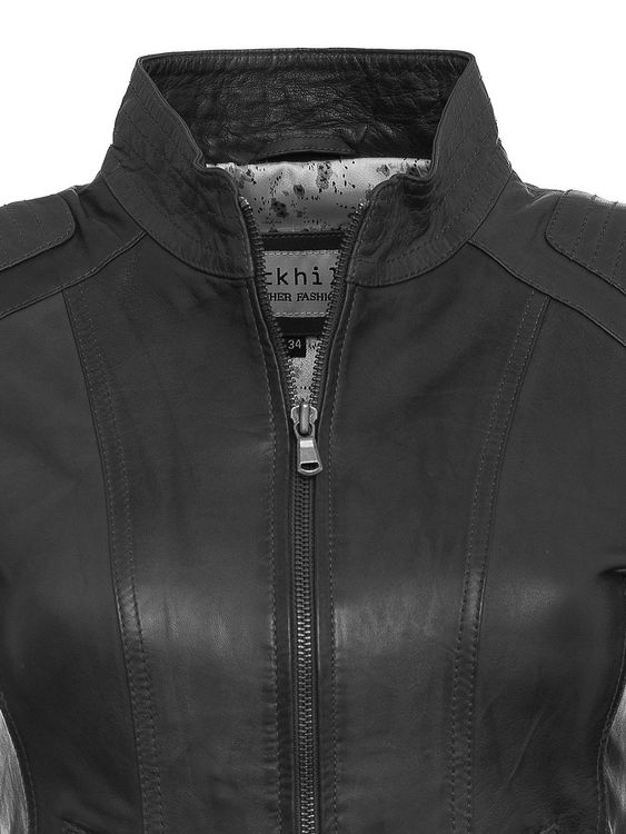 Kurze Damen Lederjacke Aus Echtem Leder In Schwarz Gr 40 NEU Kaufen