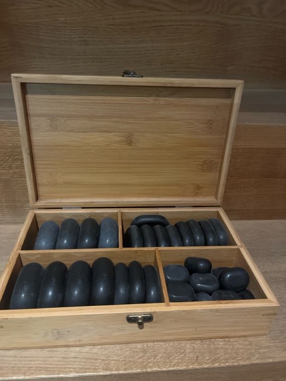 Hot Stone Massage Set teilig Basaltsteine für Wellness Gebraucht