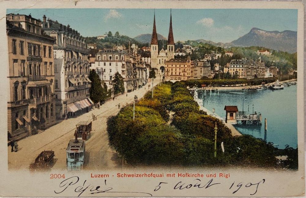 LUZERN Schweizerhofquai Mit Hofkirche Tram 1905 Kaufen Auf Ricardo