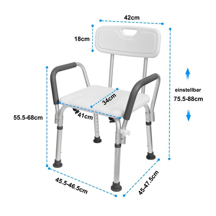 Duschhocker Duschstuhl H Henverstellbar Aluminium Sicherheit Kaufen