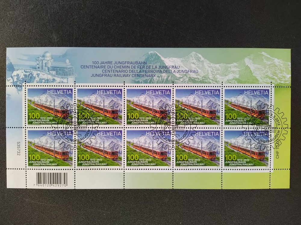 Briefmarkenbogen Jahre Jungfraubahn Kaufen Auf Ricardo