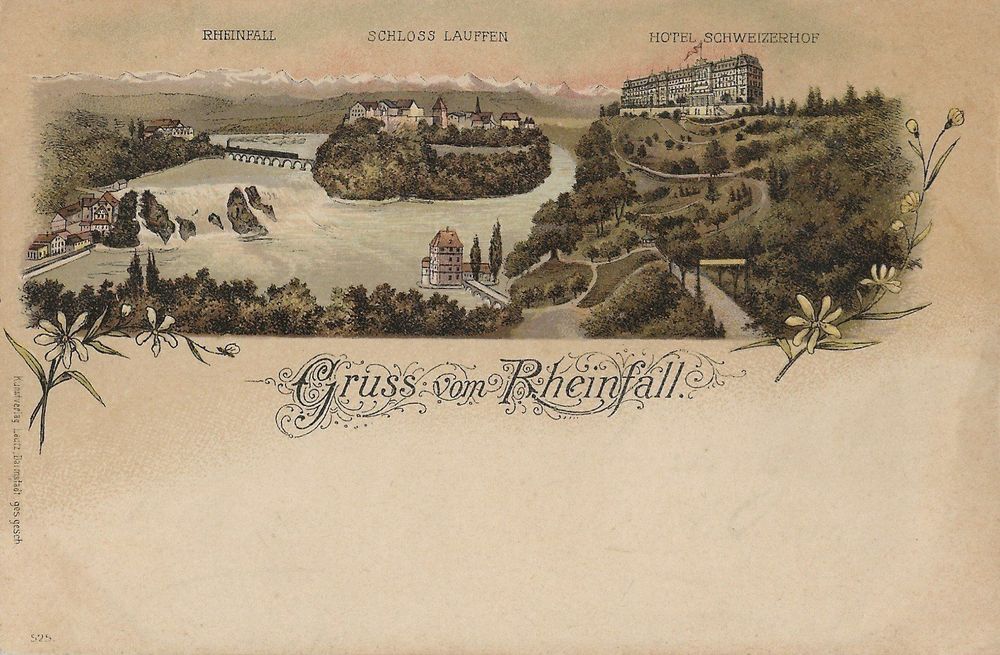 Gruss Vom Rheinfall Fr He Litho Kaufen Auf Ricardo