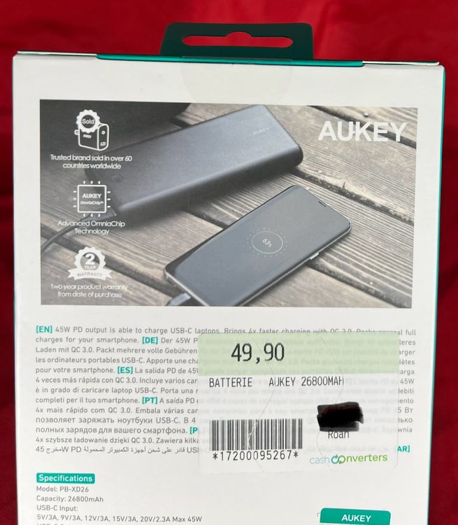 Aukey Pb Xd Mah Quick Charge Power Delivery Kaufen