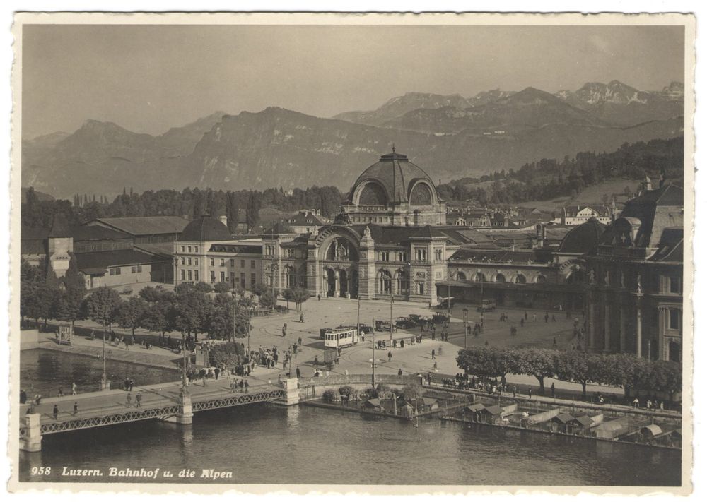 Ansichtskarte Luzern Bahnhof Sehr Belebt Mit Tram Kaufen Auf Ricardo