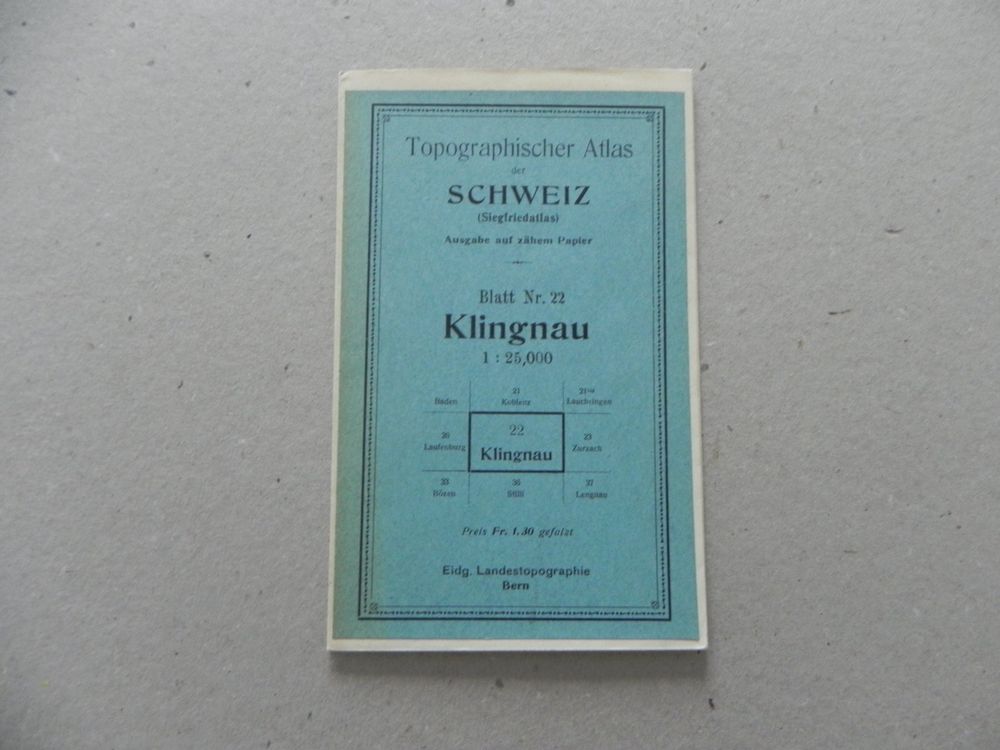 Landkarte Karte Klingnau 1925 Leibstadt Leuggern Döttingen Acheter