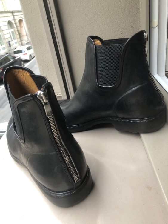 Neue Schwarze Lederstiefel Chelsea Boots Officine Creative Kaufen